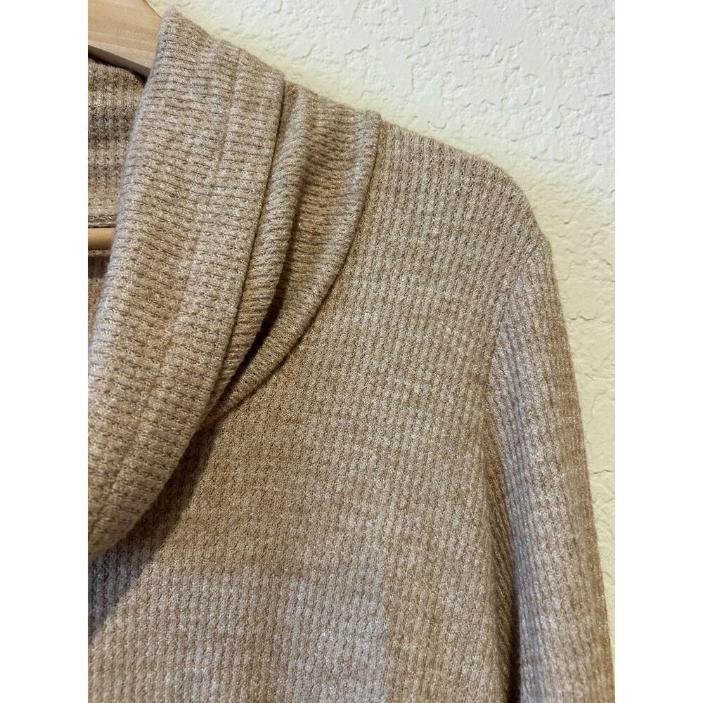 J Jill Wearever Collection‎ Stretch Sweater Size S Thermal Waffle Blouse Beige - Picture 2 of 7